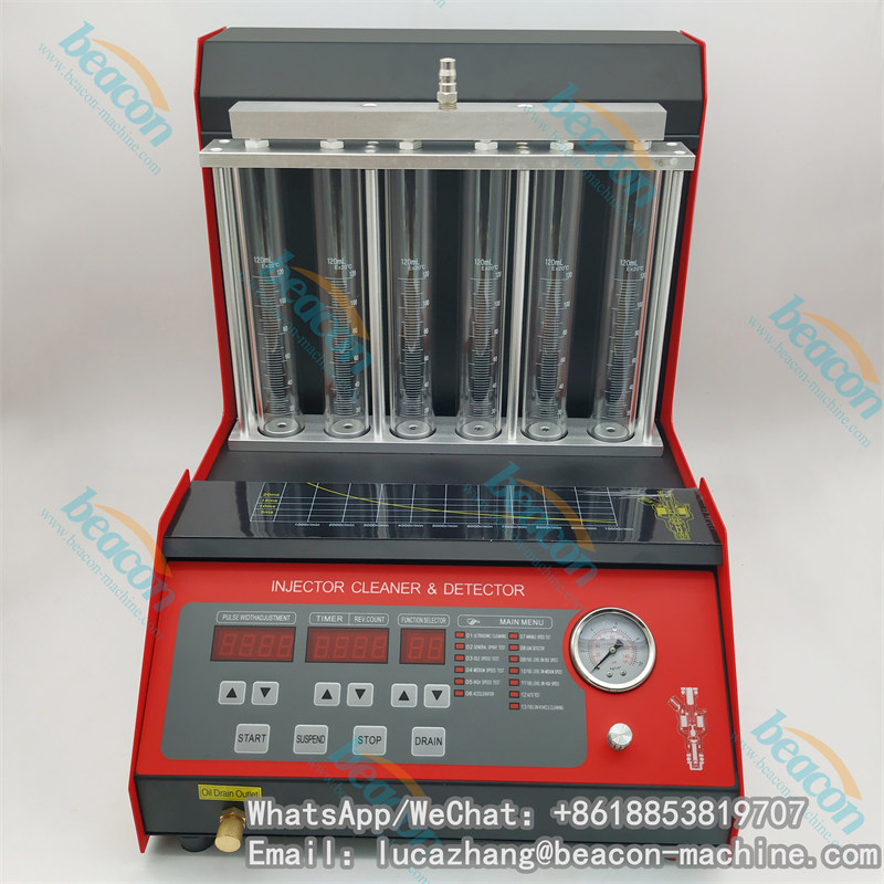 Beacon BC-6C 6 Cylinders Injector Ultrasonic Cleaner Gasoline Fuel Injector Cleaning And Testing Machine