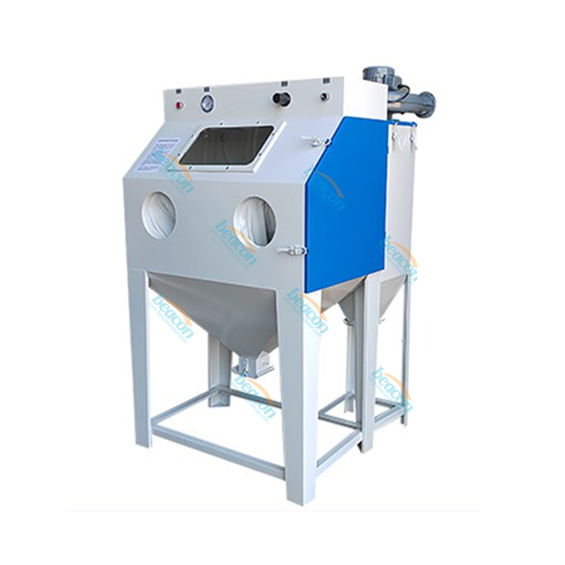 SD-B Automated Wheel Sandblasting Cabinet Automatic Blasting Guns Pulse Dust Box Controlled