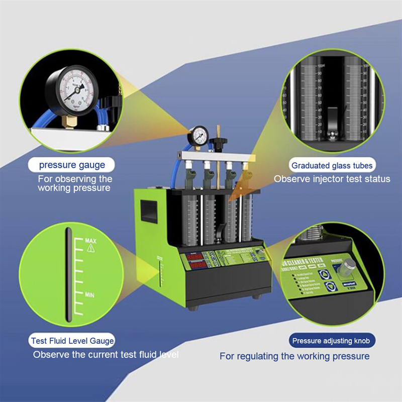 V309 4 Cylinders GDI Car Fuel Injector Ultrasonic Cleaning Machine & Tester Gasoline Injector Leakage Checking Tester