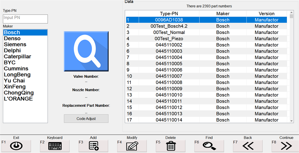 Bosch Injector Database
