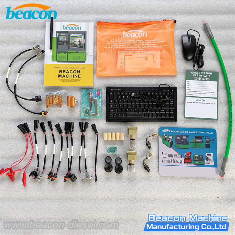 Standard accessories and cables included with Beacon EPS206-PRO test bench