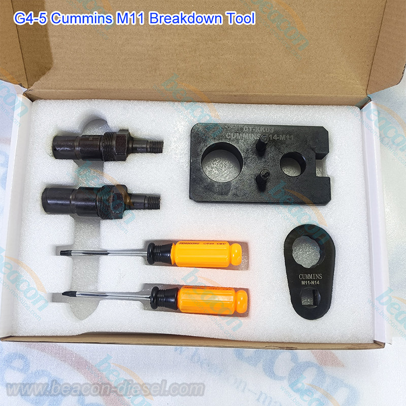 G4-5 Cummins M11 and N14 Fuel Injector Breakdown and Disassembly Tool Kit inside box.
