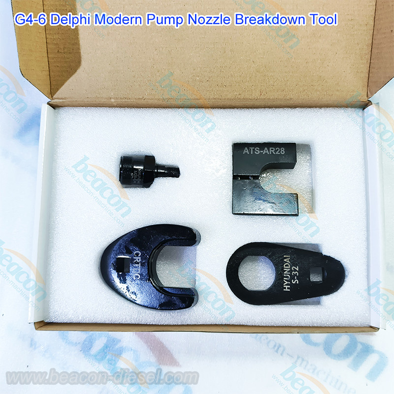 G4-6 Delphi and Hyundai EUP pump nozzle disassembly tool kit in box with S-32 adapter.