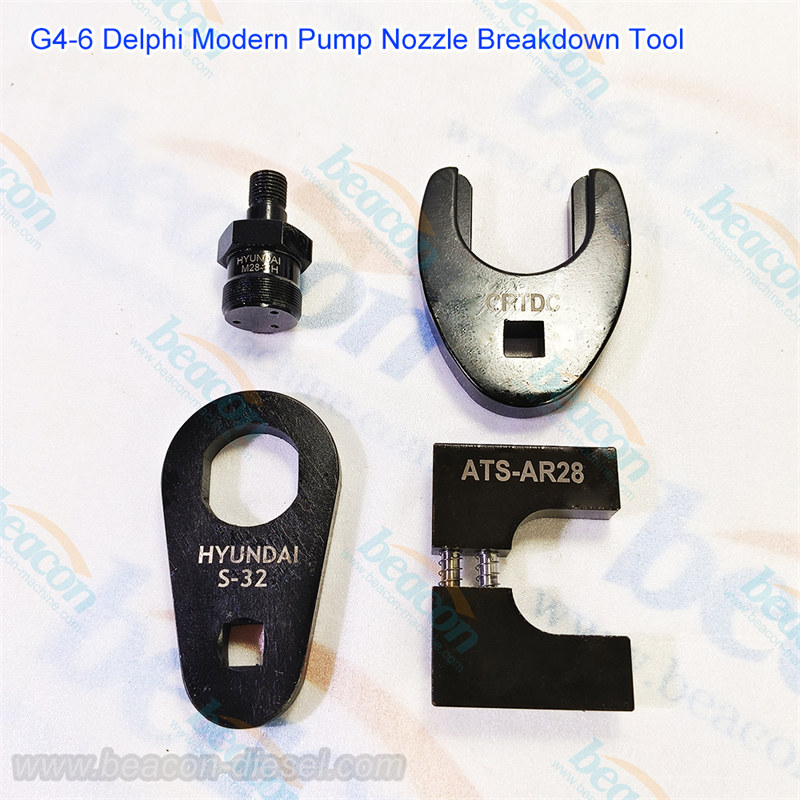G4-6 Delphi and Hyundai EUP pump nozzle disassembly tool kit in box with S-32 adapter.